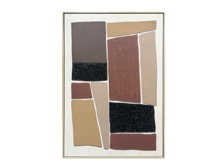 FRACTAL A ΠΙΝΑΚΑΣ ΔΙΑΚΟΣΜΗΤΙΚΟΣ ΜΕ ΚΟΡΝΙΖΑ 80x120x4cm ΚΑΜΒΑΣ ΜΠΕΖ ΚΑΦΕ ΜΑΥΡΟ PS