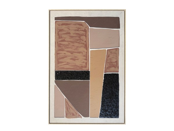 FRACTAL B ΠΙΝΑΚΑΣ ΔΙΑΚΟΣΜΗΤΙΚΟΣ ΜΕ ΚΟΡΝΙΖΑ 82.6x4.3x122.6cm ΚΑΜΒΑΣ ΜΠΕΖ ΚΑΦΕ ΜΑΥΡΟ PS