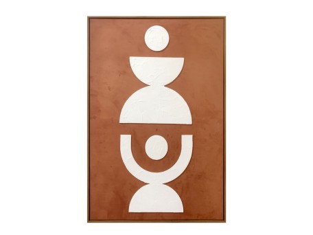 EQUILIBRIUM ΠΙΝΑΚΑΣ ΔΙΑΚΟΣΜΗΤΙΚΟΣ ΜΕ ΚΟΡΝΙΖΑ 80x120x4cm ΚΑΜΒΑΣ ΠΟΡΤΟΚΑΛΙ ΞΥΛΟ