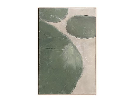 RHEA ΠΙΝΑΚΑΣ ΔΙΑΚΟΣΜΗΤΙΚΟΣ ΜΕ ΚΟΡΝΙΖΑ 80x120x4cm ΚΑΜΒΑΣ ΛΑΔΙ ΜΠΕΖ PS