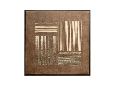 VAILO ΠΙΝΑΚΑΣ ΔΙΑΚΟΣΜΗΤΙΚΟΣ ΜΕ ΚΟΡΝΙΖΑ 80x80x4cm ΚΑΜΒΑΣ ΚΑΦΕ ΜΠΕΖ PS