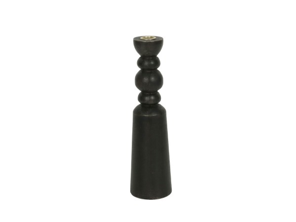 NUVIRA ΚΗΡΟΠΗΓΙΟ 8.5x8.5x32cm ΞΥΛΟ ΜΑΥΡΟ ΧΡΥΣΟ ΜΕΤΑΛΛΟ