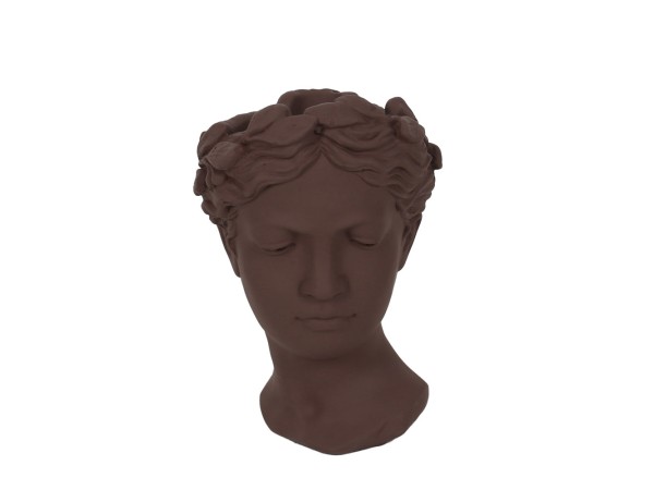 CEM ΒΑΖΟ 18x17x26.5cm CEMENT ΚΑΦΕ ΣΚΟΥΡΟ