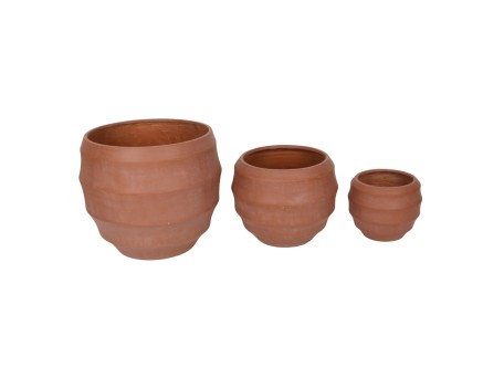 FLORRA ΚΑΣΠΩ SET 3ΤΜΧ 54x54x48cm MgO TERRACOTTA