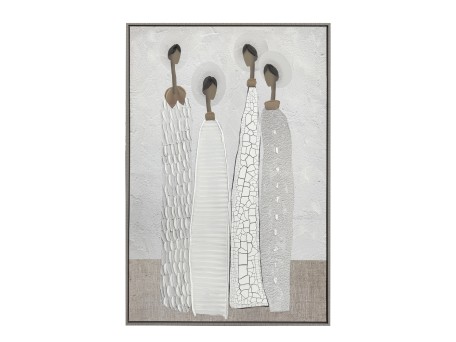 TRINITY ΠΙΝΑΚΑΣ ΔΙΑΚΟΣΜΗΣΗΣ 80x120x4cm ΚΑΜΒΑΣ OFF WHITE STONE GREY ΞΥΛΟ ΚΑΦΕ ΑΝΟΙΧΤΟ