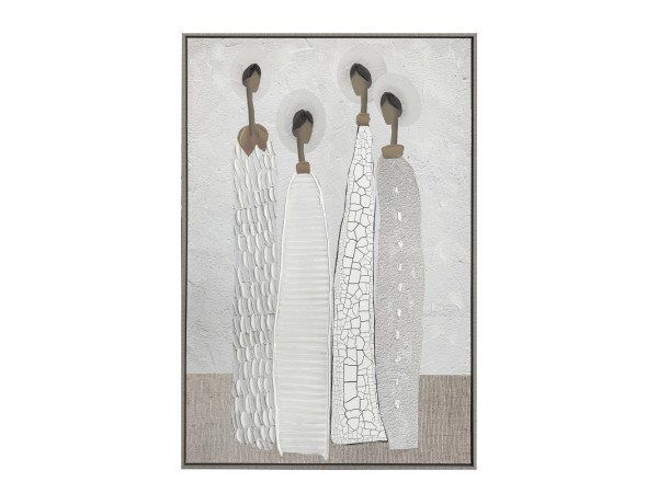 TRINITY ΠΙΝΑΚΑΣ ΔΙΑΚΟΣΜΗΣΗΣ 80x120x4cm ΚΑΜΒΑΣ OFF WHITE STONE GREY ΞΥΛΟ ΚΑΦΕ ΑΝΟΙΧΤΟ