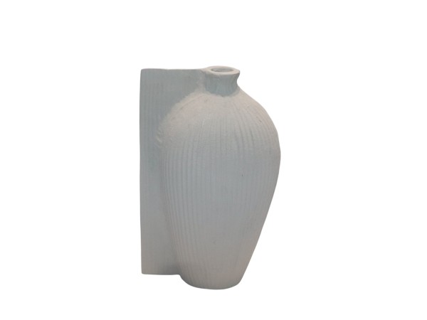 VOLINA ΒΑΖΟ 17x9.5x28cm ΑΛΟΥΜΙΝΙΟ ΛΕΥΚΟ TEXTURED