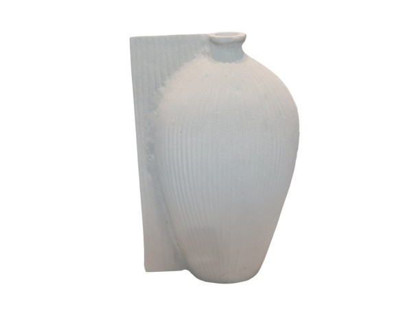 VOLINA ΒΑΖΟ 21x10x32cm ΑΛΟΥΜΙΝΙΟ ΛΕΥΚΟ TEXTURED