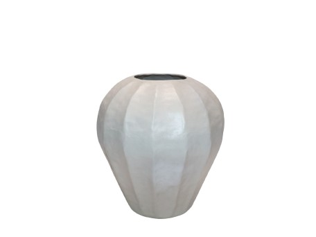 IVELLA ΒΑΖΟ 25x25x27cm ΑΛΟΥΜΙΝΙΟ OFF WHITE