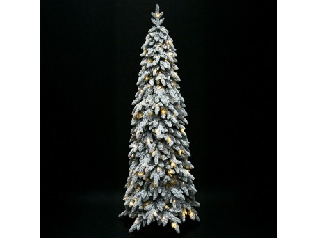 SNOWFALL FIR ΧΡΙΣΤΟΥΓΕΝΝΙΑΤΙΚΟ ΔΕΝΤΡΟ ΧΙΟΝΙΣΜΕΝΟ ΜΕ LED 70x70x180cm PE/PVC ΠΡΑΣΙΝΟ ΛΕΥΚΟ LED/COPPER