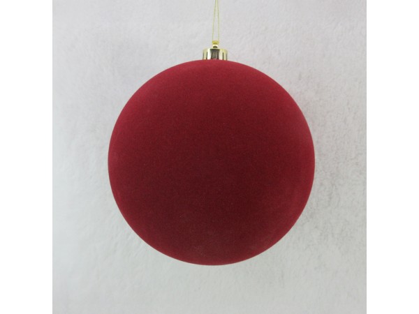 VELOUR ΧΡΙΣΤΟΥΓΕΝΝΙΑΤΙΚΗ ΜΠΑΛΑ 20x20x21cm ΤΣΟΧΑ ΚΟΚΚΙΝΟ