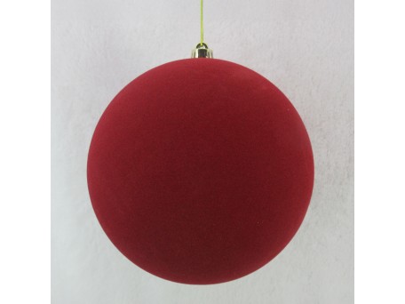 VELOUR ΧΡΙΣΤΟΥΓΕΝΝΙΑΤΙΚΗ ΜΠΑΛΑ 25x25x26cm ΤΣΟΧΑ ΚΟΚΚΙΝΟ