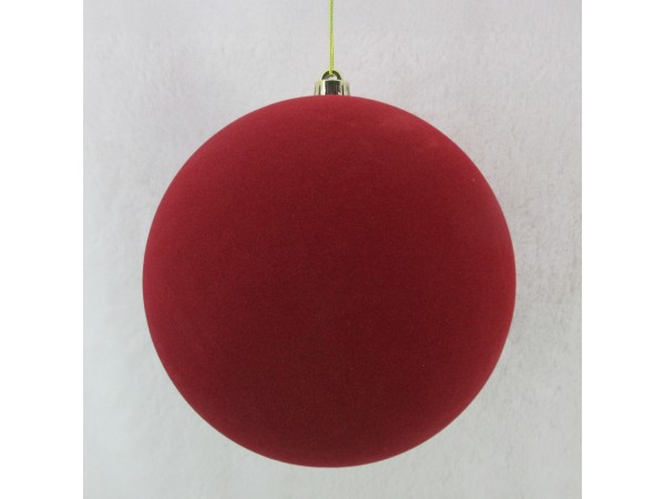 VELOUR ΧΡΙΣΤΟΥΓΕΝΝΙΑΤΙΚΗ ΜΠΑΛΑ 25x25x26cm ΤΣΟΧΑ ΚΟΚΚΙΝΟ