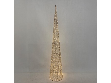 LUMINIS XMAS LED ΔΕΝΤΡΟ ΘΕΡΜΟ ΦΩΣ 35x35x180cm ΣΙΔΕΡΟ ΧΡΥΣΟ PET