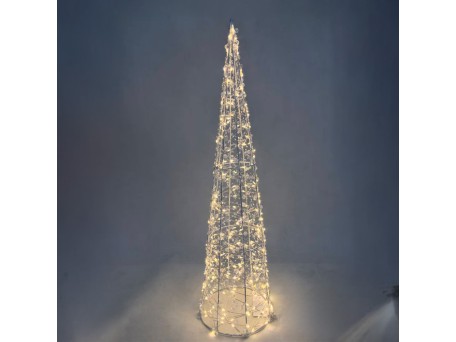 GLIM XMAS ΔΕΝΤΡΟ ΜΕ LED 16x16x60cm ΣΙΔΕΡΟ ΛΕΥΚΟ PET