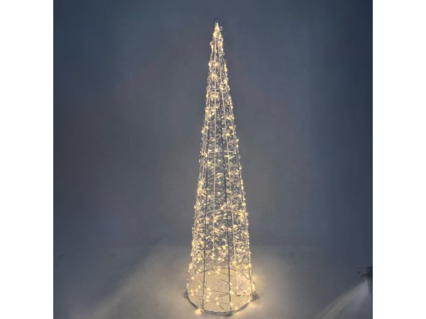 GLIM XMAS ΔΕΝΤΡΟ ΜΕ LED 16x16x60cm ΣΙΔΕΡΟ ΛΕΥΚΟ PET