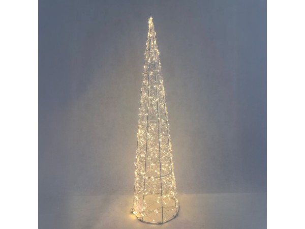 GLIM XMAS ΔΕΝΤΡΟ ΜΕ LED 20x20x80cm ΣΙΔΕΡΟ ΛΕΥΚΟ PET GLIM XMAS ΔΕΝΤΡΟ ΜΕ LED 20x20x80cm ΣΙΔΕΡΟ ΛΕΥΚΟ PET
