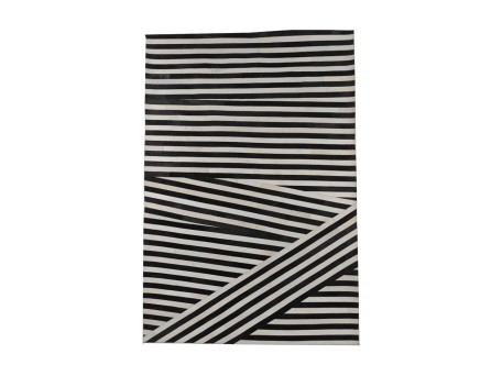ZEBRA ΧΑΛΙ ΣΑΛΟΝΙΟΥ 200x300cm ΔΕΡΜΑ ΜΑΥΡΟ ΛΕΥΚΟ ΜΑΛΛΙΝΟ