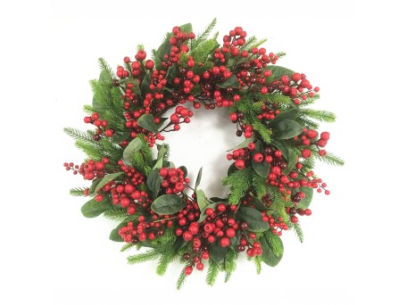 NIVAL ΧΡΙΣΤΟΥΓΕΝΝΙΑΤΙΚΟ ΣΤΕΦΑΝΙ ΜΕ ΓΚΙ 71x71cm POLYFOAM ΠΡΑΣΙΝΟ ΚΟΚΚΙΝΟ PVC