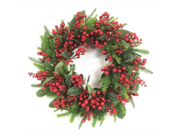 NIVAL ΧΡΙΣΤΟΥΓΕΝΝΙΑΤΙΚΟ ΣΤΕΦΑΝΙ ΜΕ ΓΚΙ 71x71cm POLYFOAM ΠΡΑΣΙΝΟ ΚΟΚΚΙΝΟ PVC