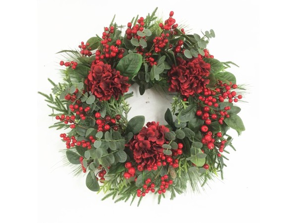 NIVAL ΧΡΙΣΤΟΥΓΕΝΝΙΑΤΙΚΟ ΣΤΕΦΑΝΙ ΜΕ ΓΚΙ 66x66cm POLYFOAM ΠΡΑΣΙΝΟ ΚΟΚΚΙΝΟ PVC
