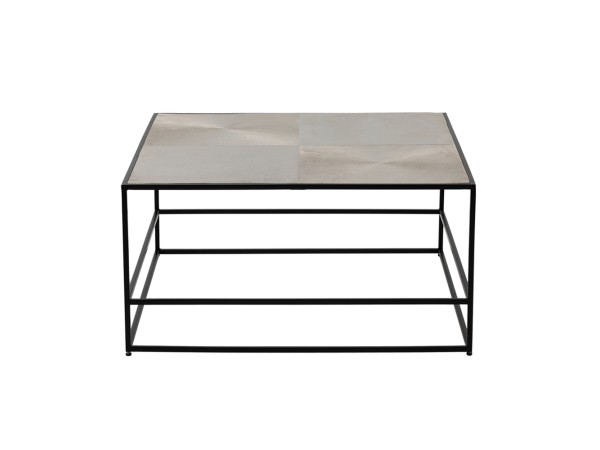 HADSTON COFFEE TABLE ΑΣΗΜΙ ΜΑΥΡΟ 80x80x40cm HADSTON COFFEE TABLE ΑΣΗΜΙ ΜΑΥΡΟ 80x80x40cm
