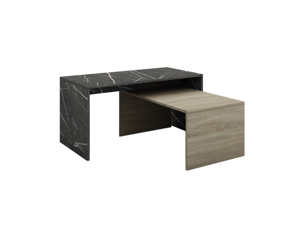 PETRA DUO COFFEE TABLE ΠΕΤΡΑ SONOMA ΣΚΟΥΡΟ 90x45x45cm PETRA DUO COFFEE TABLE ΠΕΤΡΑ SONOMA ΣΚΟΥΡΟ 90x45x45cm