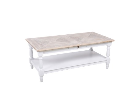 HISTORY COFFEE TABLE ΛΕΥΚΟ ΦΥΣΙΚΟ 125x64x50cm