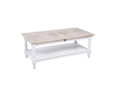 HISTORY COFFEE TABLE ΛΕΥΚΟ ΦΥΣΙΚΟ 125x64x50cm