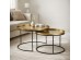 TOTALE COFFEE TABLE SET 2ΤΕΜ BRASS ANTIQUE ΜΑΥΡΟ 76x76x43.5cm