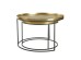 TOTALE COFFEE TABLE SET 2ΤΕΜ BRASS ANTIQUE ΜΑΥΡΟ 76x76x43.5cm