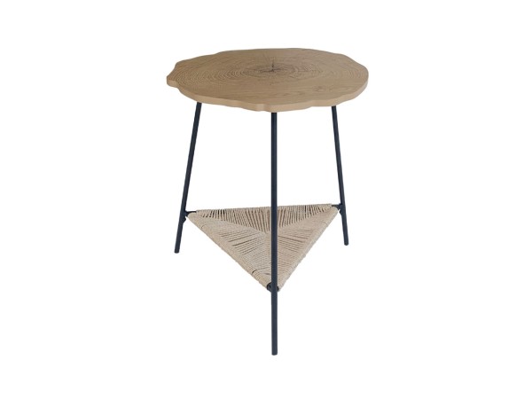 TREE SIDE TABLE ΦΥΣΙΚΟ ΜΑΥΡΟ 46x46x52cm