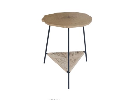 TREE SIDE TABLE ΦΥΣΙΚΟ ΜΑΥΡΟ 46x46x52cm