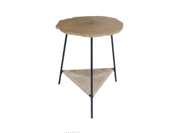 TREE SIDE TABLE ΦΥΣΙΚΟ ΜΑΥΡΟ 46x46x52cm