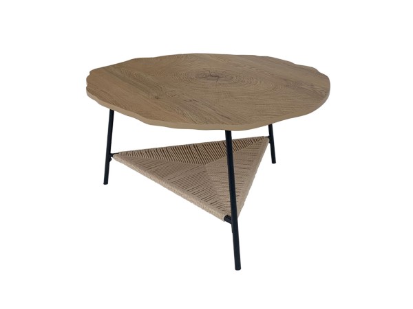 TREE COFFEE TABLE ΦΥΣΙΚΟ ΜΑΥΡΟ 80x80x42cm