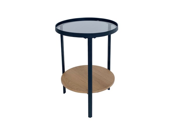 ACCORDO SIDE TABLE ΦΙΜΕ ΦΥΣΙΚΟ ΜΑΥΡΟ 40x40x55cm