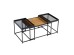 HARMONICA COFFEE TABLE SET 3ΤΕΜ ΦΥΣΙΚΟ ΦΙΜΕ ΜΑΥΡΟ 75x55x44cm