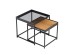 HARMONICA SIDE TABLE SET 2ΤΕΜ ΦΥΣΙΚΟ ΦΙΜΕ ΜΑΥΡΟ 50x50x49
