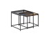 HARMONICA SIDE TABLE SET 2ΤΕΜ ΦΥΣΙΚΟ ΦΙΜΕ ΜΑΥΡΟ 50x50x49