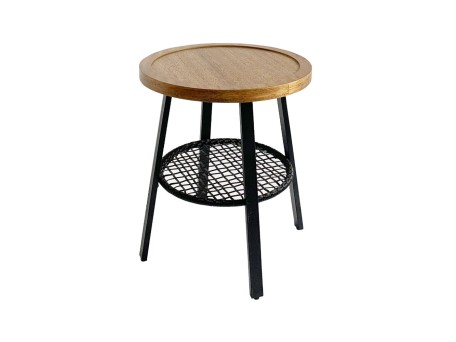 FILET SIDE TABLE ΦΥΣΙΚΟ ΜΑΥΡΟ 45x45x52cm
