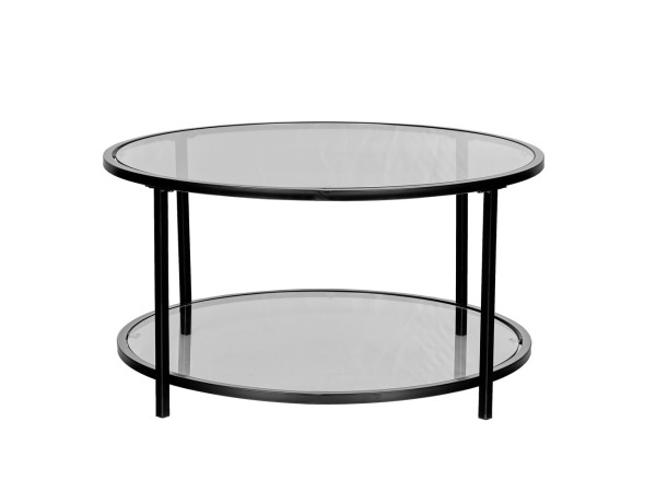 MOON COFFEE TABLE ΔΙΑΦΑΝΟ ΜΑΥΡΟ 80x80x42cm