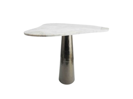 CURVE SIDE TABLE ΜΑΥΡΟ NICKEL ΛΕΥΚΟ 63.5x52x63.5cm