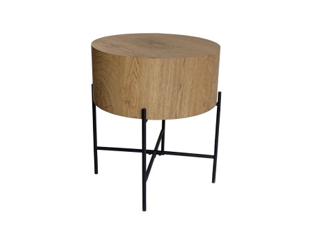 MADERA SIDE TABLE ΦΥΣΙΚΟ ΜΑΥΡΟ 45x45x45cm