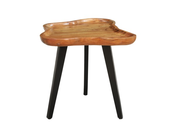 FLOW SIDE TABLE ΦΥΣΙΚΟ ΜΑΥΡΟ 60x56x51cm