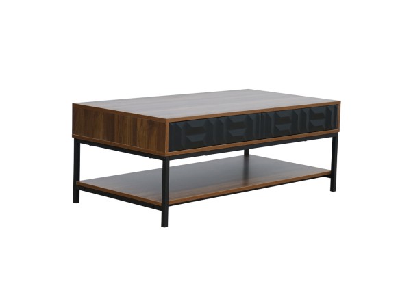 ZUMA COFFEE TABLE 2ΣΥΡΤΑΡΙΑ 3ΡΑΦΙΑ ΚΑΡΥΔΙ ΜΑΥΡΟ 111.5x60x44cm