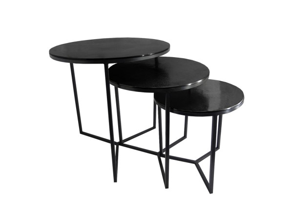 ALUIN SIDE TABLE SET 3ΤΜΧ ΜΑΥΡΟ 60x60x60 ALUIN SIDE TABLE SET 3ΤΜΧ ΜΑΥΡΟ 60x60x60