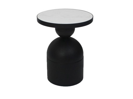 BOMB SIDE TABLE ΛΕΥΚΟ ΜΑΥΡΟ 41x41x62.5cm