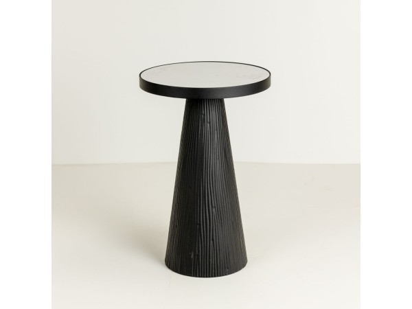 LAMP SIDE TABLE ΛΕΥΚΟ ΜΑΥΡΟ 41x41x63.5cm