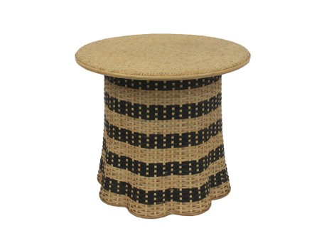NUBIA COFFEE TABLE ΦΥΣΙΚΟ ΜΑΥΡΟ 60x60x52.5cm