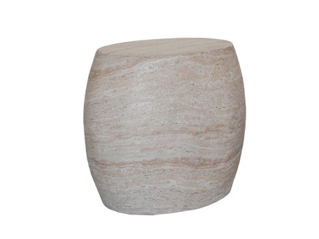 LITHOS OVAL SIDE TABLE BEIGE 61x43x52cm